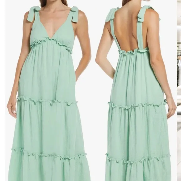 BTFL-Life | Dresses | Btfllife Tie Shoulder Tiered Maxi Dress | Poshmark